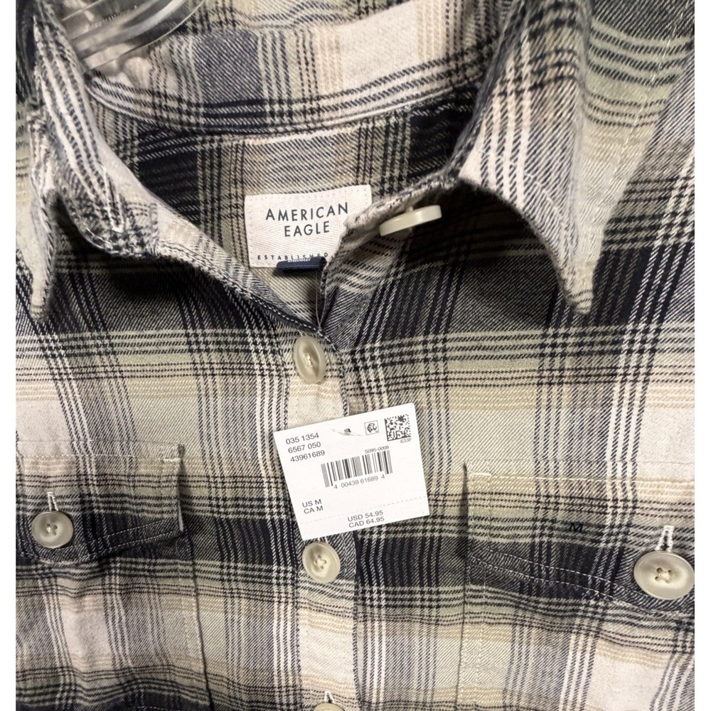 American Eagle Women's Shirt, Medium, Plaid Button‎ Down